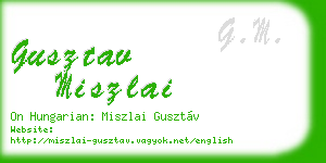gusztav miszlai business card